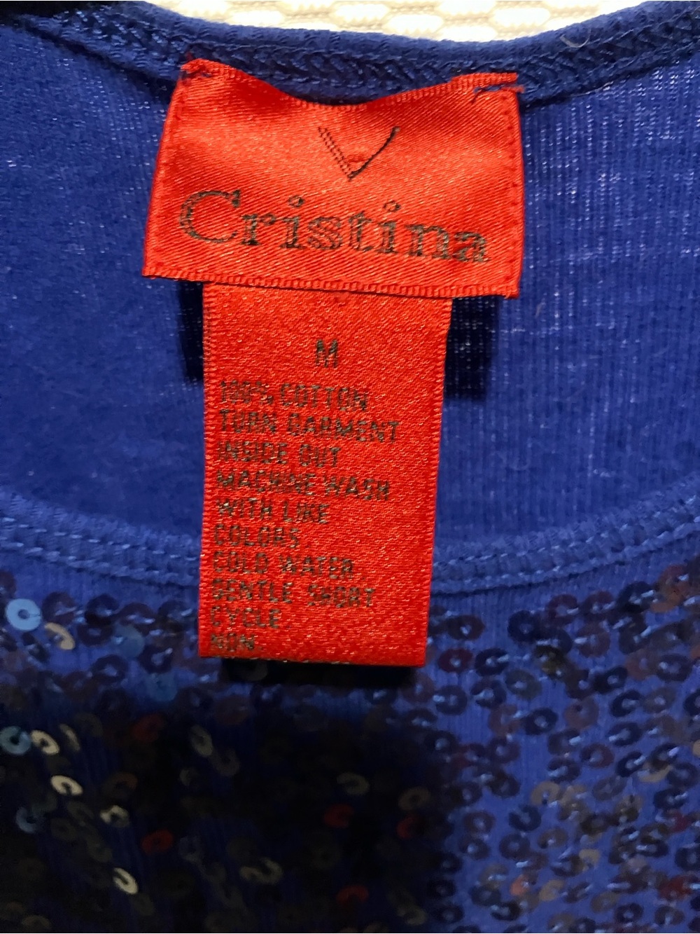 Christina Royal Blue Sequin Tank - Picture 2 of 7